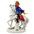 Original German Pre-WWII Porcelain Equestrian Death’s Head Hussar with Sword Drawn - 11¼” Tall Original Items