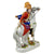 Original German Pre-WWII Porcelain Equestrian Death’s Head Hussar with Sword Drawn - 11¼” Tall Original Items