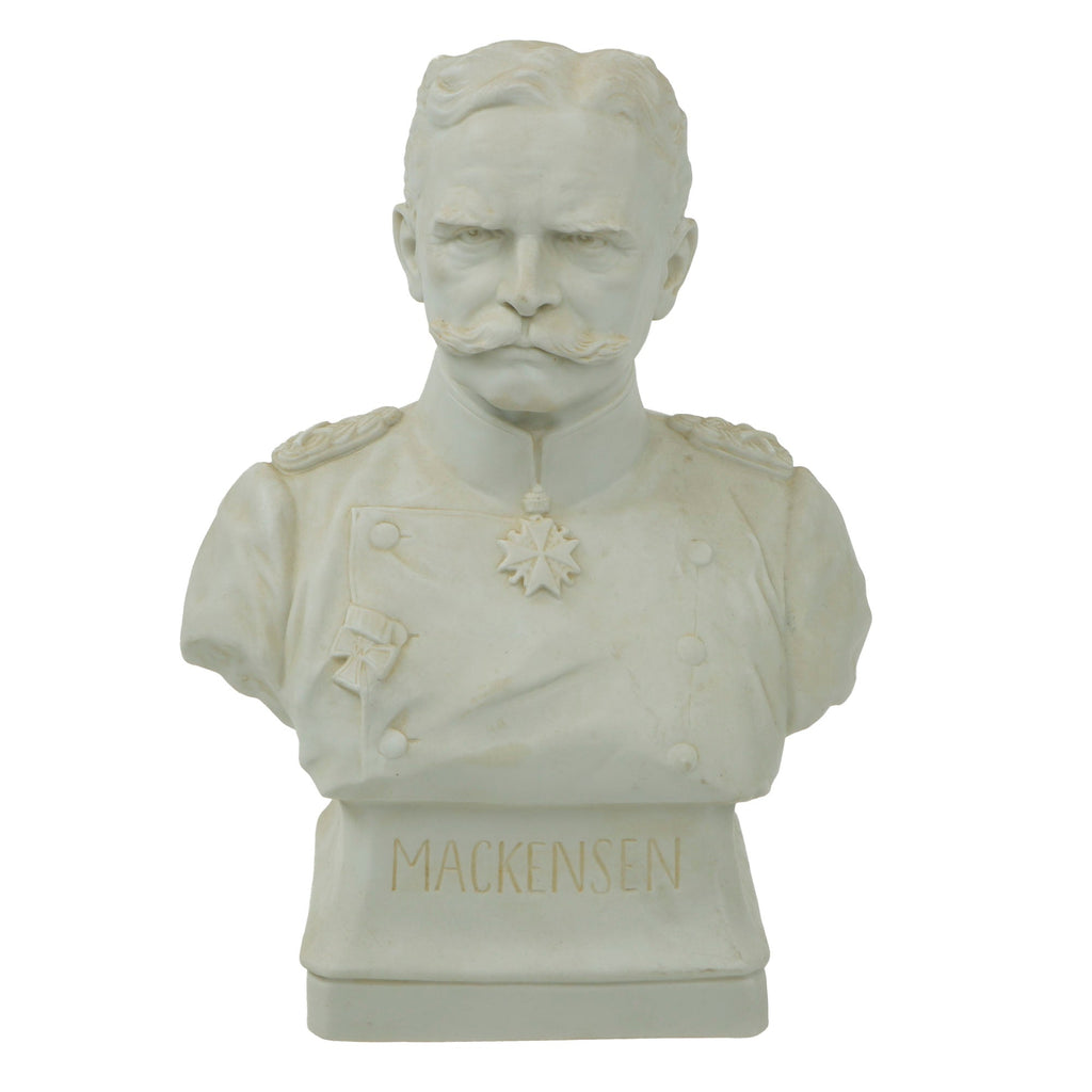 Original Imperial German WWI Ceramic Bust of August von Mackensen by Felix Zeh - Numbered and Dated 1915 Original Items
