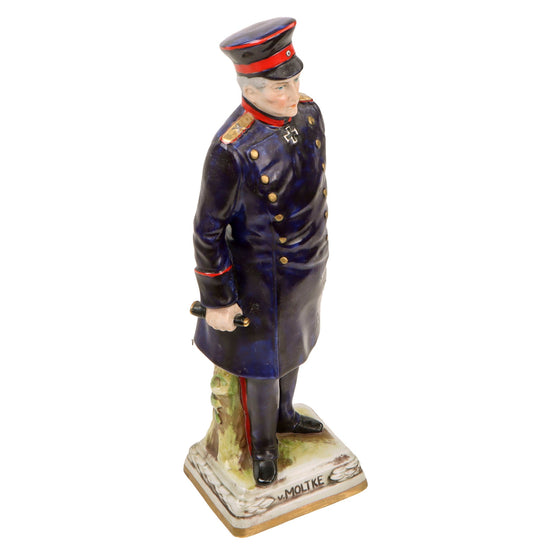 Original Imperial German Pre-WWI Colored Porcelain Statue of Helmuth Von Moltke the Elder - Field Marshal Original Items