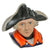 Original German Pre-WWII Era Colorized Ceramic Detailed Frederick the Great Bust Candy Dish with Removable Hat - 10 1/2” Tall Original Items