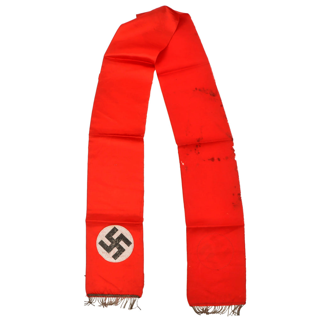 Original German WWII USGI Bring Back Complete NSDAP Fringed Funeral Funeral Sash - 78" x 6 3/4" Original Items