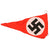 Original German WWII Pair of Small NSDAP National Socialist Multi-Piece Pennant Flags - 5 1/8 x 9 1/2" and 5" x 8 7/8"
