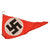 Original German WWII Pair of Small NSDAP National Socialist Multi-Piece Pennant Flags - 5 1/8 x 9 1/2" and 5" x 8 7/8"