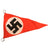 Original German WWII Pair of Small NSDAP National Socialist Multi-Piece Pennant Flags - 5 1/8 x 9 1/2" and 5" x 8 7/8"