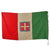 Original Italian WWII Kingdom of Italy Large Flag Banner with Savoy Coat of Arms and Tie Strings - 36 x 61” Original Items
