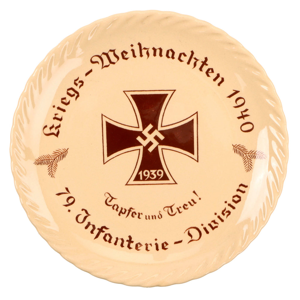 Original German WWII Heer Army 79th Infantry Division Christmas 1940 Commemorative Ceramic Plate by Villeroy & Boch Original Items