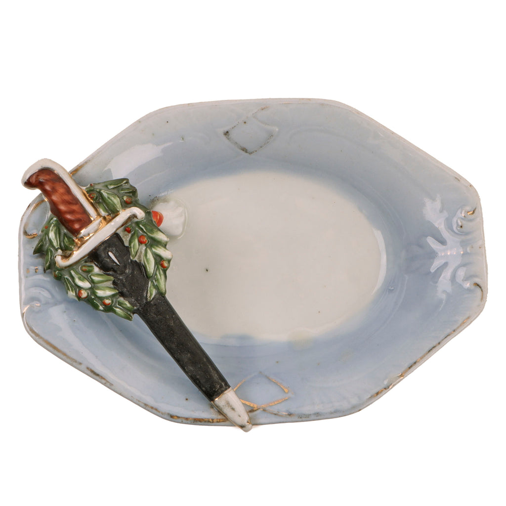 Original Imperial German Pre-WWI Period Bayonet & Troddel Knot Motif Candy Dish Original Items
