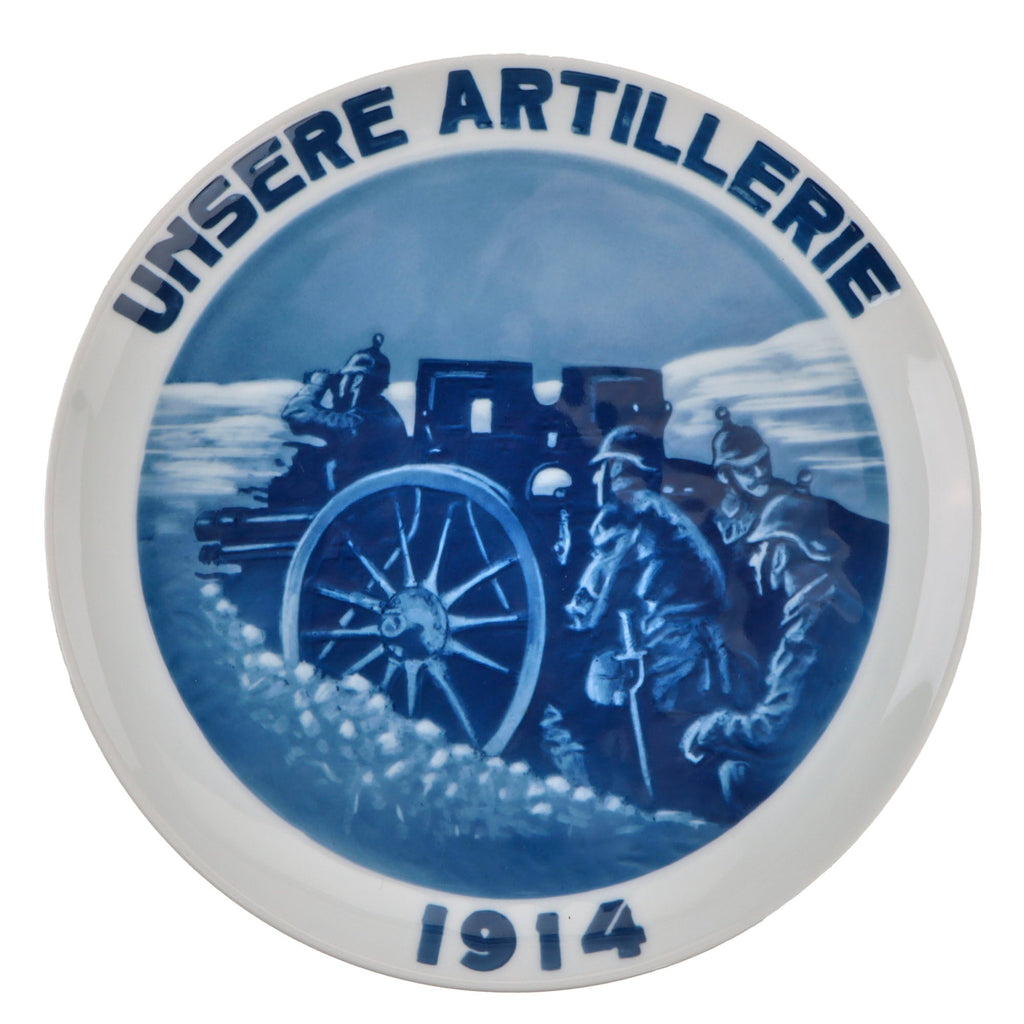 Original Imperial German WWI Bavarian 1914 Field Artillery “Unsere Artillerie” Ceramic Plate Original Items