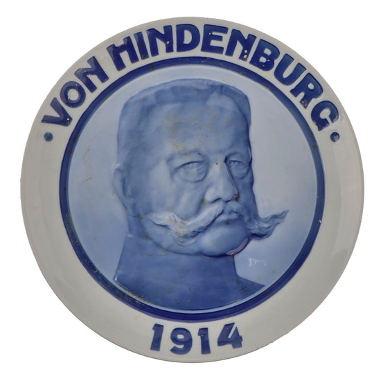 Original Imperial German WWI Bavarian 1914 Paul von Hindenburg Ceramic Plate Original Items