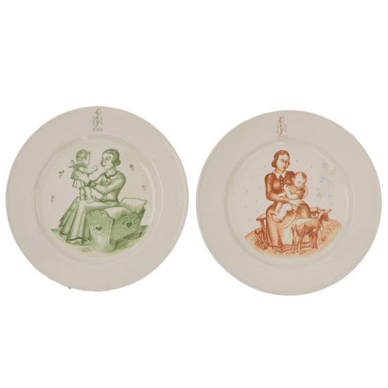 DRAFT Original German WWII Lot of Four NSDAP and RAD Porcelain Items by Rosenthal - Saucers with Salt and Pepper Cellar (Copy) Original Items
