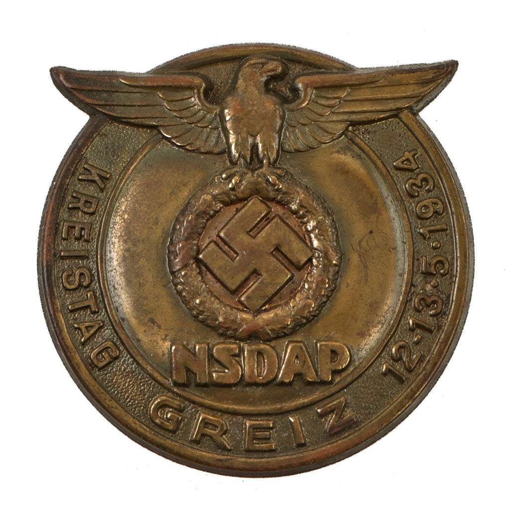 Original German Pre WWII NSDAP Kreistag Greiz 1934 Tinnie Pin - District Day Greiz Original Items