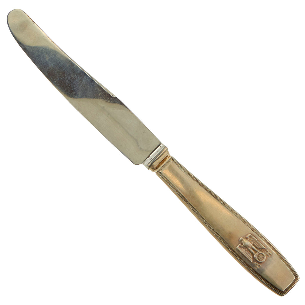 Original German WWII AH Formal Pattern .800 Silver Luncheon Knife with Stainless Blade by Bruckmann Original Items