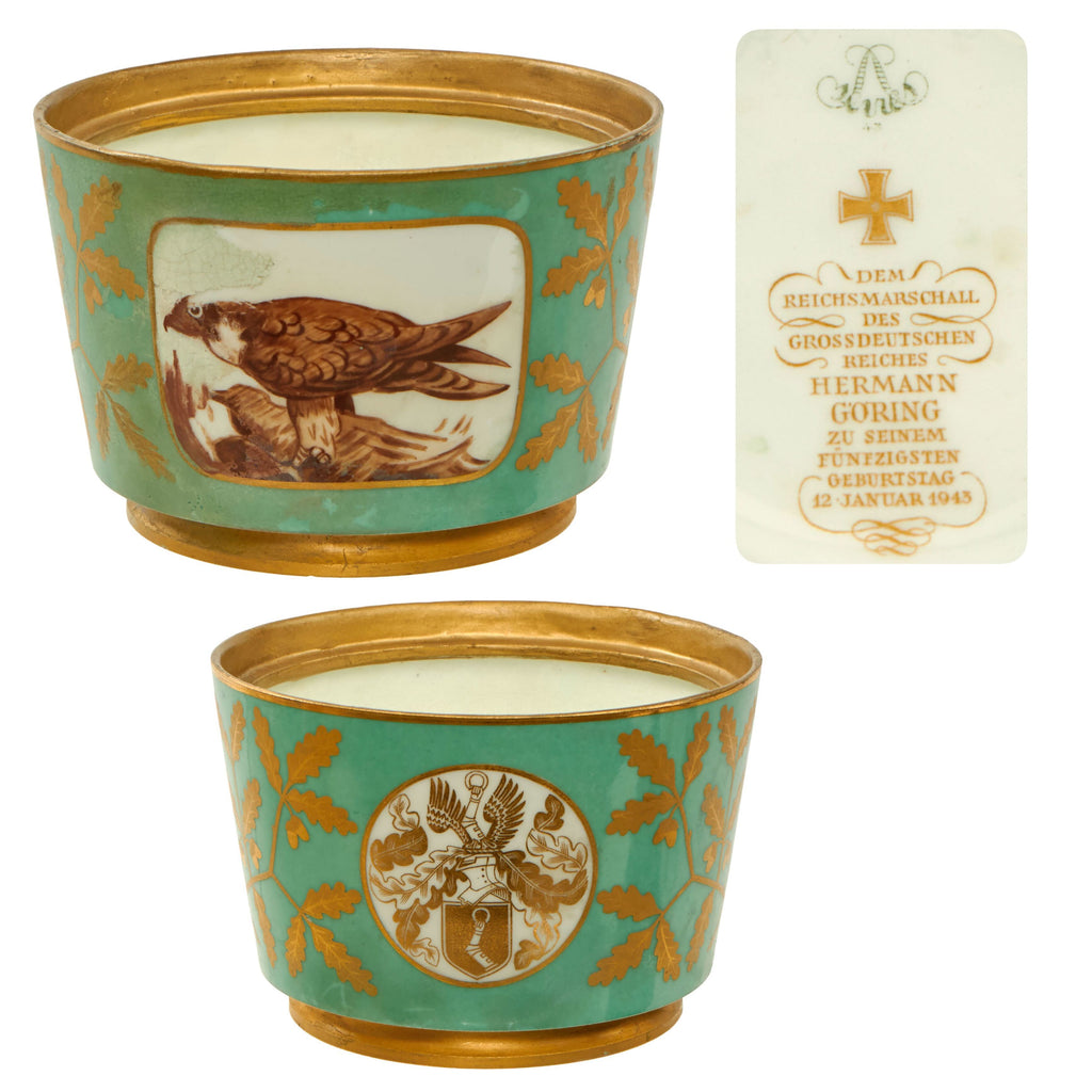 Original German WWII Herman Göring 50th Birthday Sugar Bowl - Missing Lid - Rare Original Items