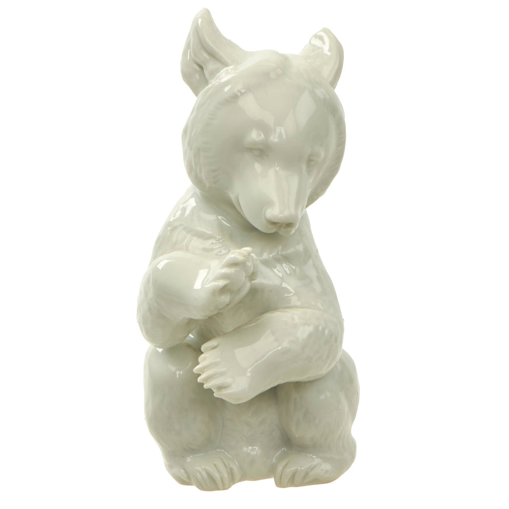Original German WWII SS Allach Porcelain No.5 "Precatory Bear" Sculpture by Theodor Kärner Original Items