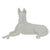 Original German WWII SS Allach Porcelain No.76 "German Shepherd" Sculpture by Theodor Kärner - Repaired Ear Original Items