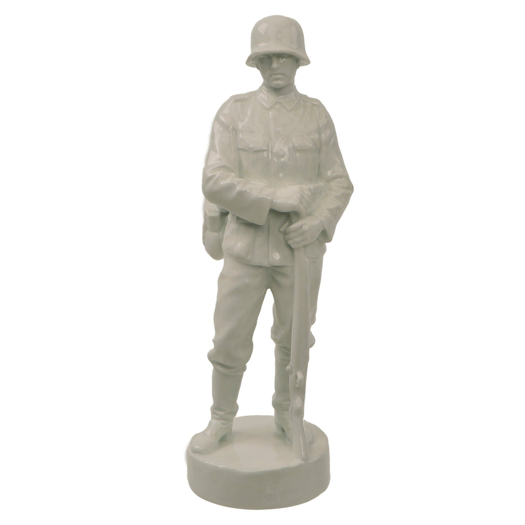 Original German WWII Porcelain Heer Army Soldier Holding Karabiner 98k Figure with Maker Mark - 9” Tall Original Items