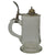 Original Imperial German Pre-WWI Saxon Artillery Glass Stein with Pickelhaube Kugelhaube on Lid Original Items
