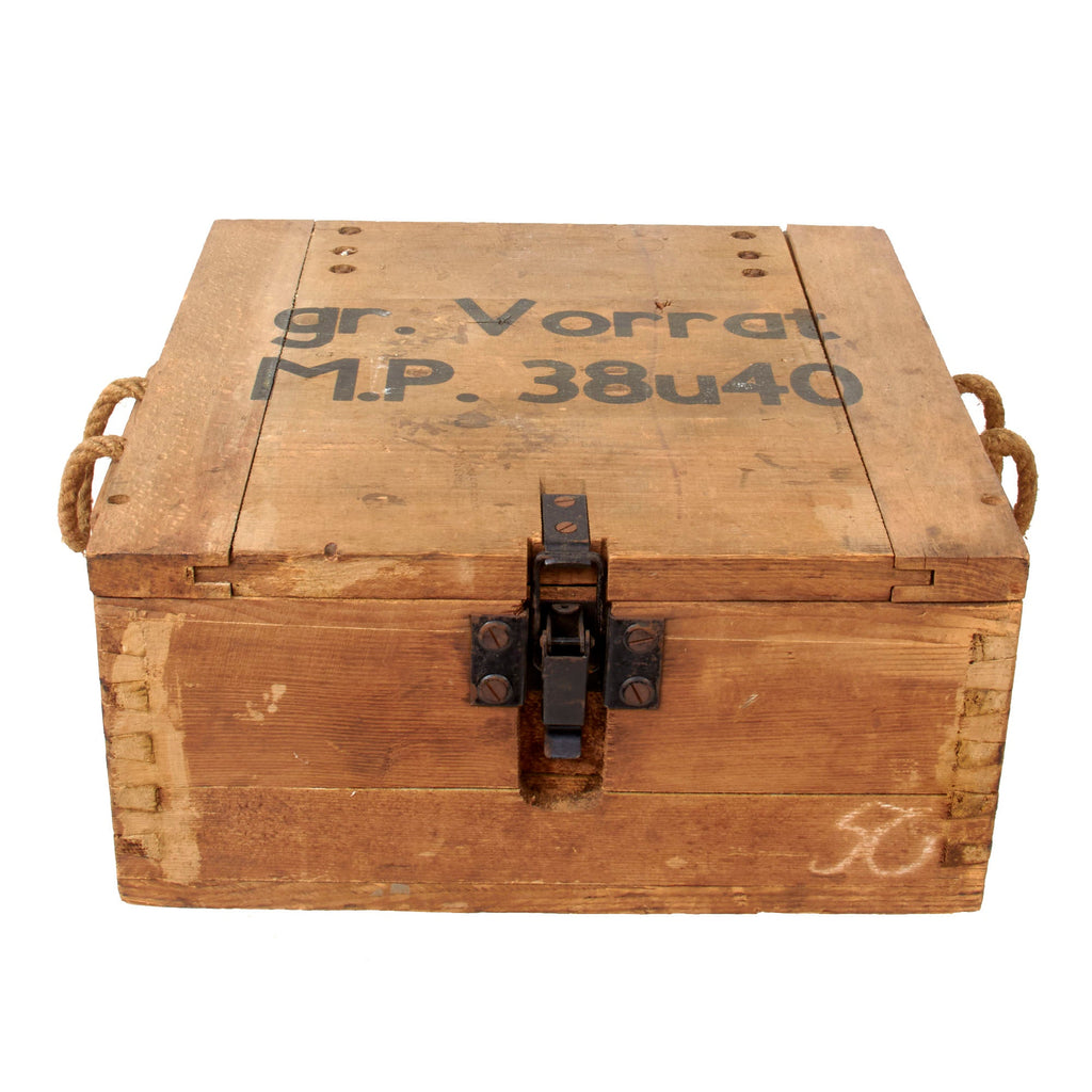 Original German WWII MP40 MP38 Submachine Gun Storage Crate with Period Stenciling Original Items