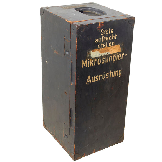 Original German WWII Mikroskopier-Ausrüstung Microscope Transit Case with Partial U.S. G.I. Send-Home Label to Silver Star Recipient Original Items