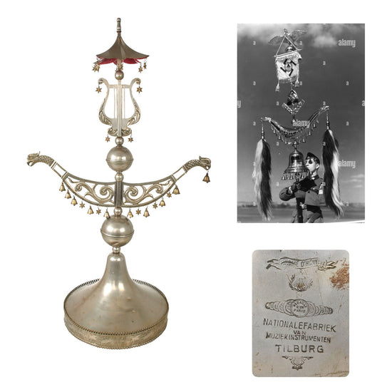 Original Dutch WWI Era Turkish Crescent Instrument by Nationale Fabriek van Muziekinstrumenten of Tilburg - 44” Tall Original Items