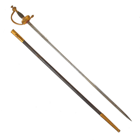 Original Imperial German Pre-WWI Court Degen Sword with Triple-Etched Blade & Scabbard by Weyersberg Kirschbaum & Cie & Retailed by E. Sachs Hoflieferant of Berlin Original Items