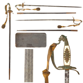 Original Imperial German WWI Etched Bavarian Officer’s Court Sword with Scabbard & Troddel Knot by Mohr & Speyer of Berlin