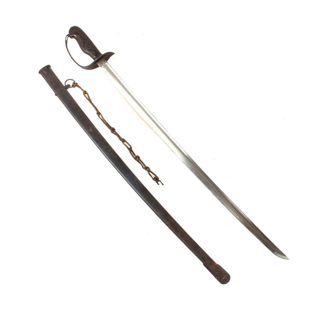 Original Japanese WWII M1899 Type 32 "Otsu" 2nd Pattern Cavalry Saber with Scabbard & Partial Leather Sword Thong - Serial 128112 Original Items