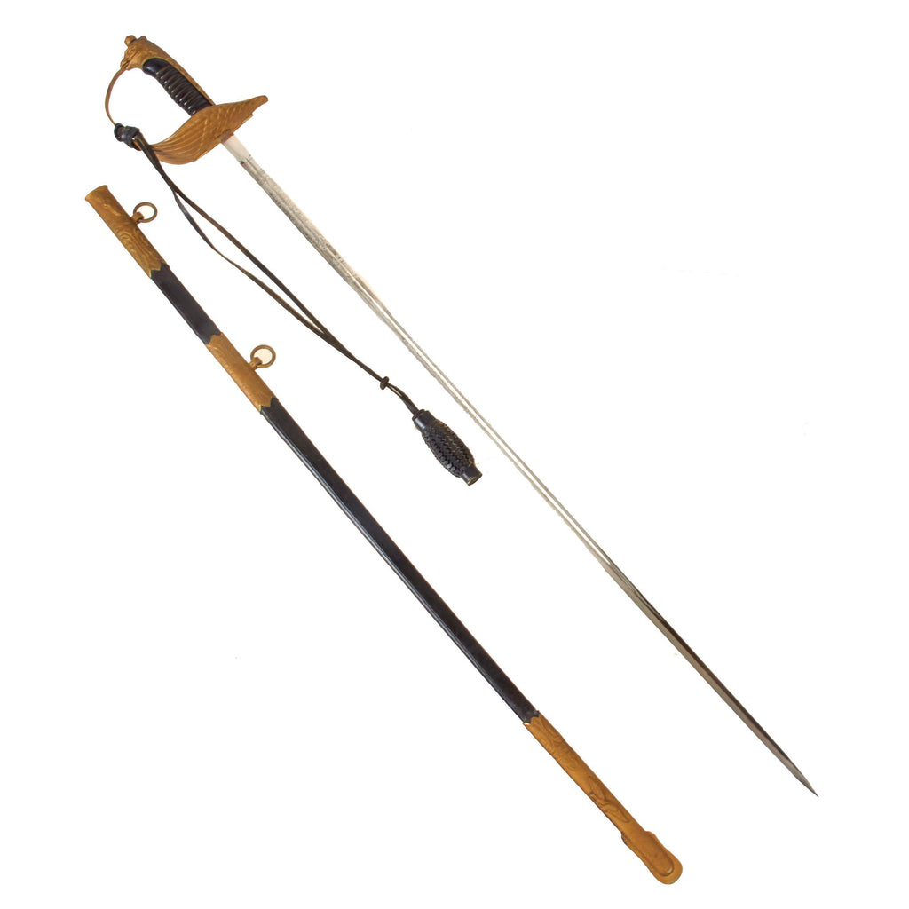 Original Italian WWII German-Made Model 1923 Regia Aeronautica Air Force Pilot Officer Sword With Scabbard & Knot by EBS of Solingen Original Items