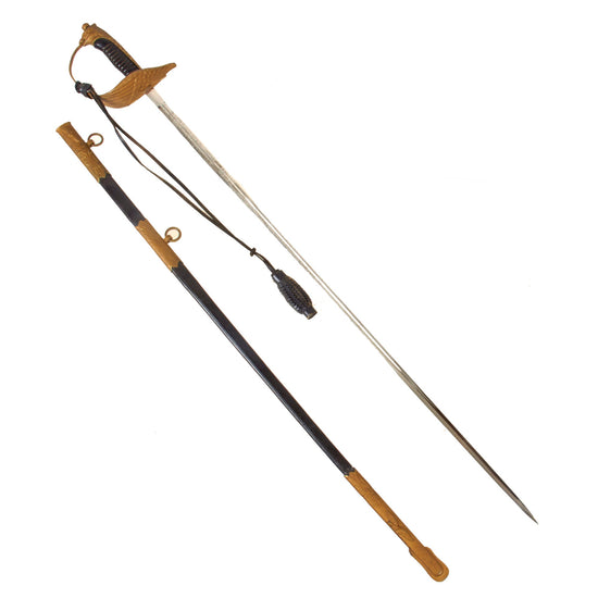 Original Italian WWII German-Made Model 1923 Regia Aeronautica Air Force Pilot Officer Sword With Scabbard & Knot by EBS of Solingen Original Items