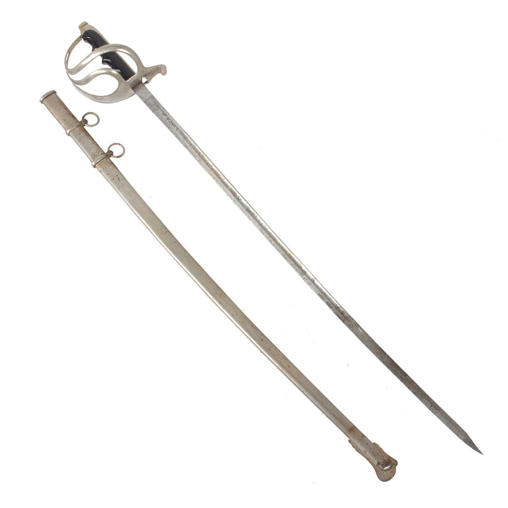Original Italian Pre-WWI Model 1888 Cavalry Officer’s Sword with Etched Blade & Scabbard Original Items