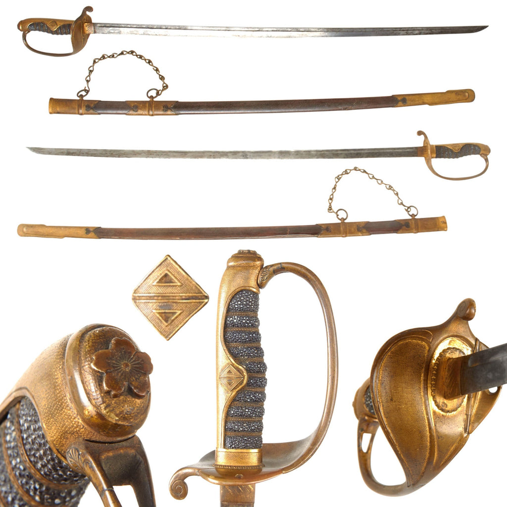 Original Imperial Japanese WWII Taiwan Occupation Hannin Level Colonial Official Sword with Shark-Skin Scabbard Original Items