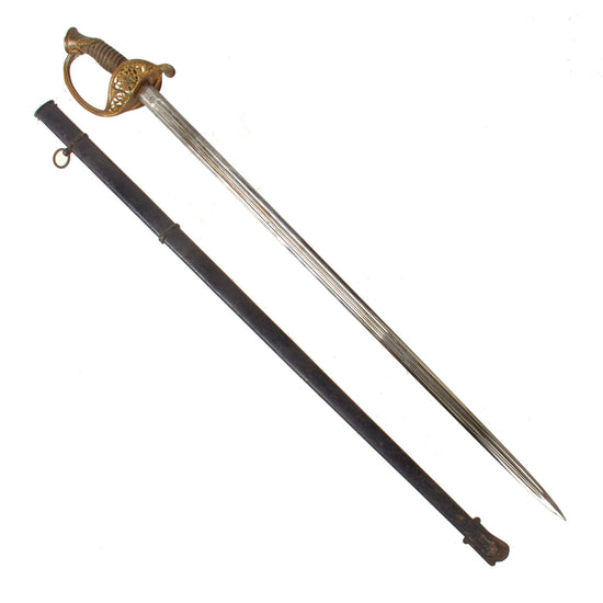 Original Imperial German Saxony Model 1867 Infantry Officer’s Sword with Scabbard by Weyersburg, Kirschbaum & Co. Original Items