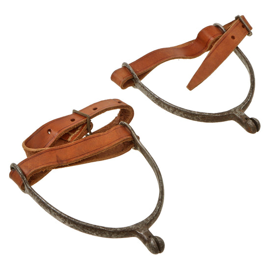 Original German WWII Set of Cavalry Spurs with Original Leather Straps by L&F Original Items