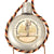 Original German Pre-WWII Aluminum Clad Spirit Flask with Original Tri-Color Carrying Rope and Brass Bow Original Items
