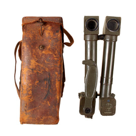 Original French WWII "Rabbit Ears" 8 X 24 Trench Periscope Binoculars by Huet Paris with Leather Case
