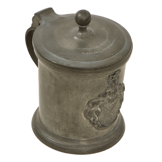 Original Imperial German WWI Era “Eichala” Pewter Beer Stein with Bayerisches Infanterie-Regiment Nr. 21 Dedication on Lid with Maker’s Mark Original Items