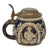 Original German Pre-WWII Salt Glaze Shooting Association Beer Stein with Hinged Lid Original Items