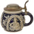 Original German Pre-WWII Salt Glaze Shooting Association Beer Stein with Hinged Lid Original Items