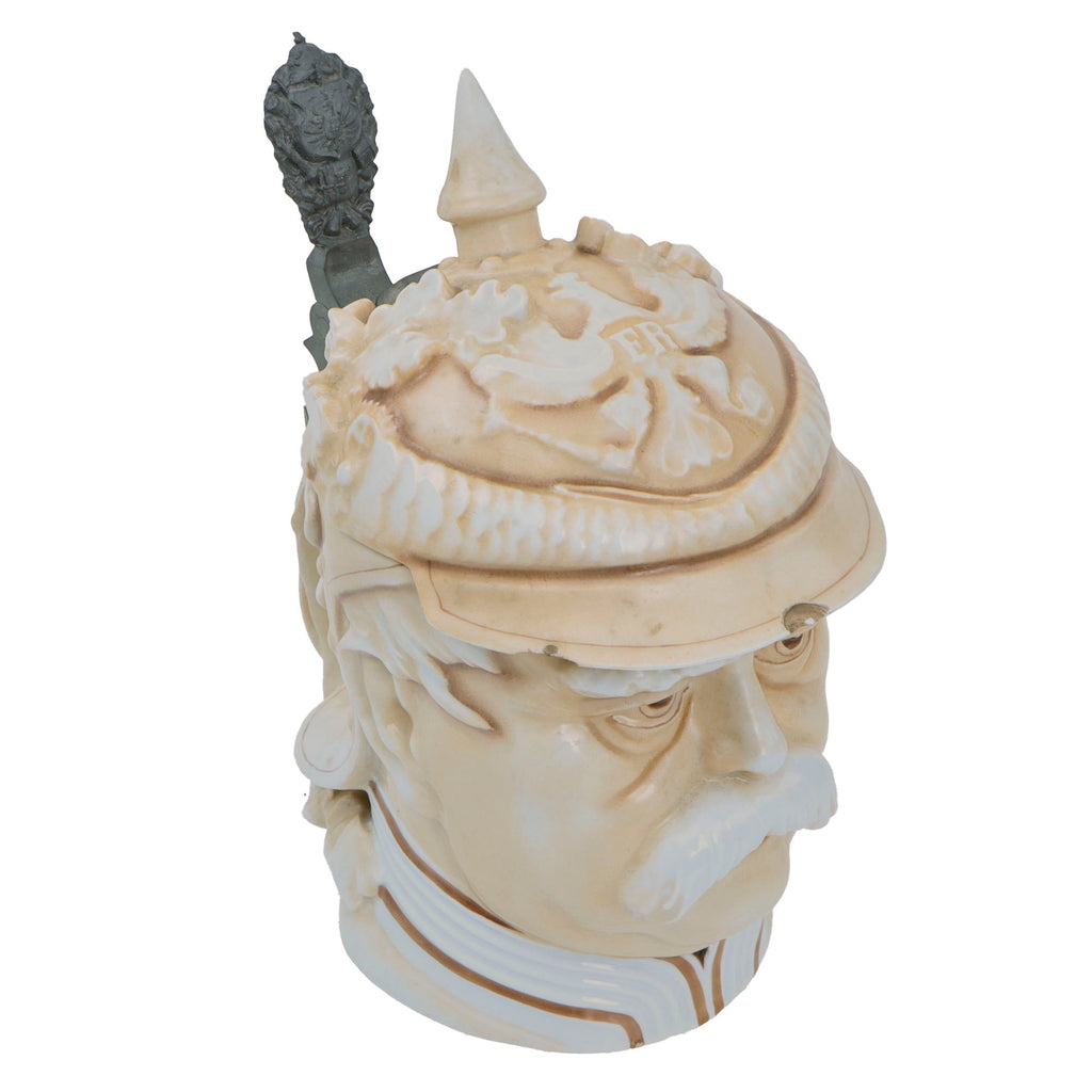 Original Imperial German WWI Era Portly Character Otto von Bismarck Stein with Hinged Lid by Musterschutz Original Items