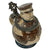 Original Imperial German WWI Era Portly Character Caricature Stein with Bismarck-Style Mustache & Hinged Lid Original Items