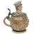 Original Imperial German WWI Era Portly Character Helmuth Von Moltke the Elder Stein with Hinged Lid - Numbered Original Items