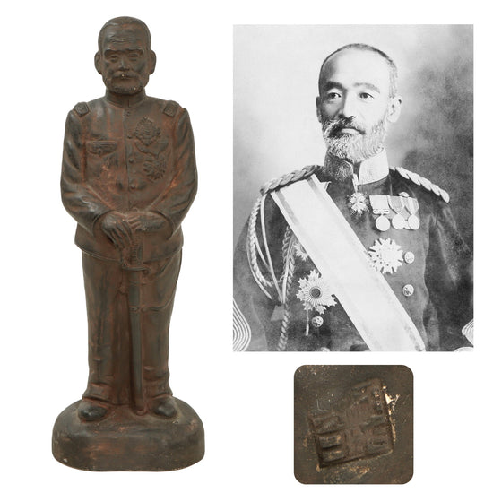Original Japanese WWII Era Statue of General Nogi Maresuke - Signed Original Items