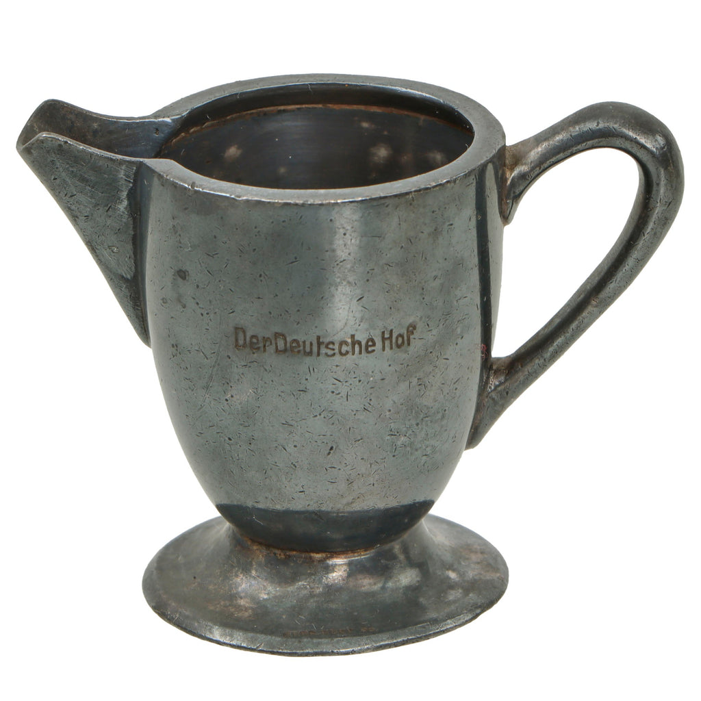 DRAFT Original German WWII NSDAP Silver Creamer From der Führer's Favorite Hotel - Der Deutsche Hof in Munich Original Items