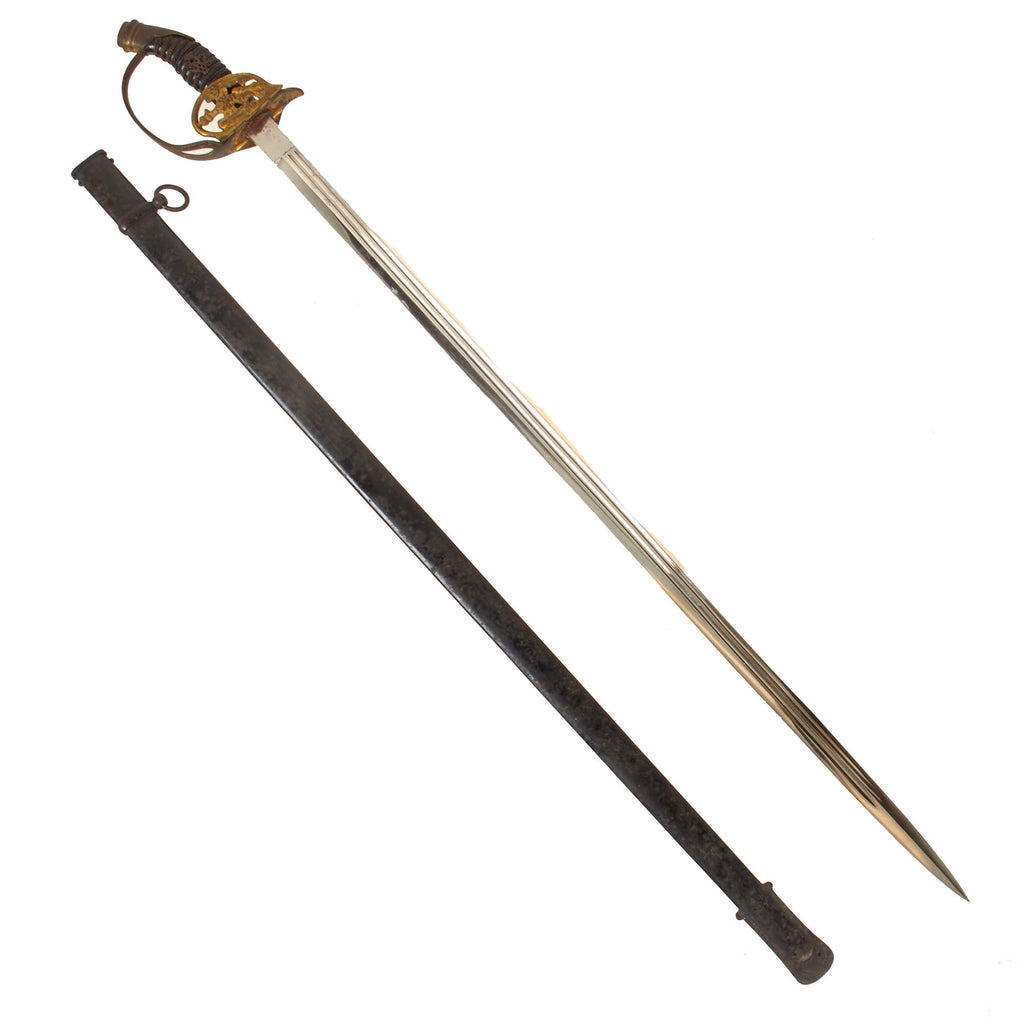 Original Imperial German WWI Model 1889 Prussian Infantry Officer Sword with Scabbard Original Items