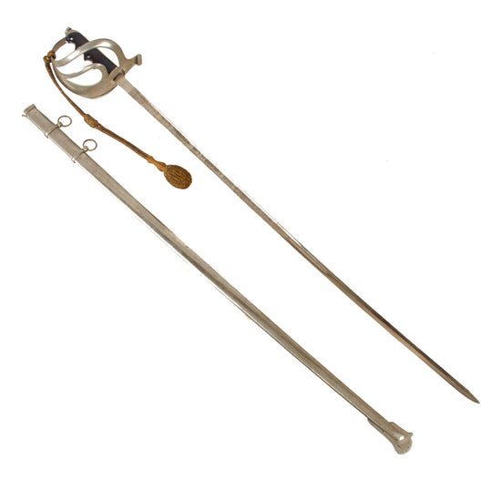 Original Italian Pre-WWI Model 1888 Cavalry Officer’s Sword with Troddel Knot & Scabbard Original Items