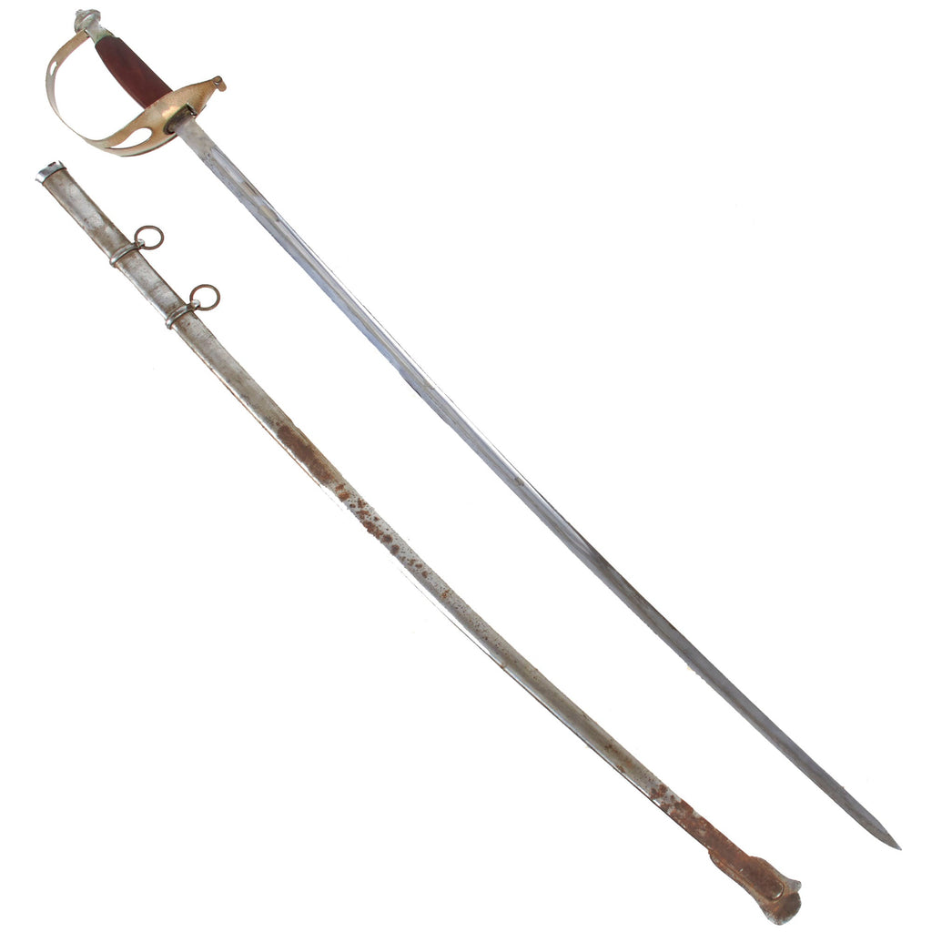 Original Italian WWII Model 1929 Bersaglieri Foot Officer’s Sword with Scabbard Original Items