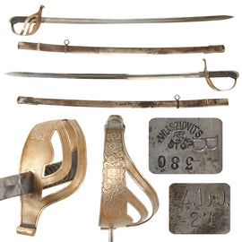 Original Slovakian Pre-WWII Army Officer’s Sword with Scabbard & Unit Markings by Wlaszovits of Štos - Slovakian Crest on Guard