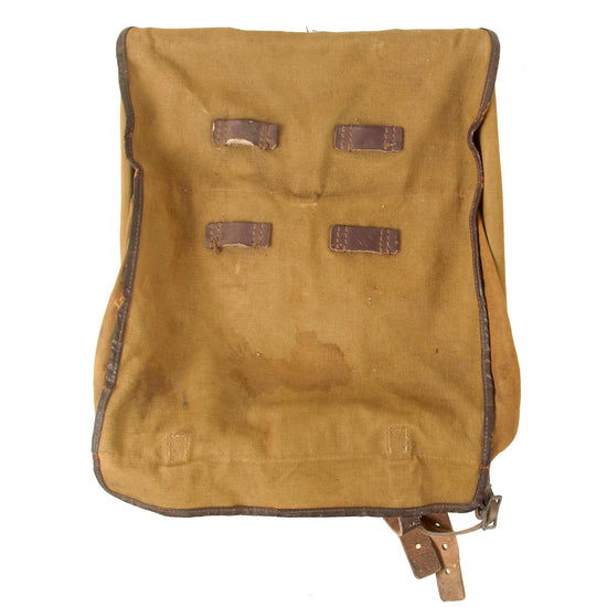 Original German WWII Named HJ Youth Tornister Backpack with Shoulder Straps & Unit Marking - Otto Traus Original Items