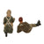Original German WWII Era Lineol & Elastolin Toy Soldiers with Artillery Piece - Lot of 11 - Machine Gunners & Medics Original Items